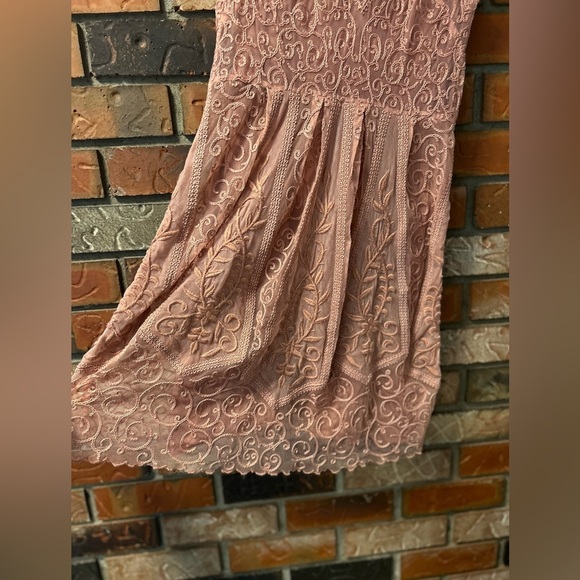 Anthropologie Yoana Baraschi Blush Embroidered Lace Dress 8 - Picture 6 of 9